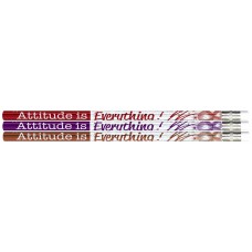 Red, Purple, and Orange foil over Silver Glitz Attitude is Everything Pencils