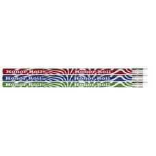 Red, Blue, Green foil over Silver Glitz Honor Roll Pencils - HR