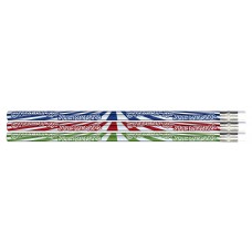 Red, Blue, and Green foil over Silver foil Student of the Month Pencils