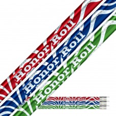 Red, Blue, Green foil over Silver Glitz Honor Roll Pencils - HR